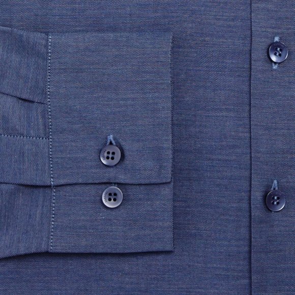 Vardama Dress Shirt Men Button Down Dover Textured Slim Fit Shirt Blue 17.5 - Picture 2 of 9